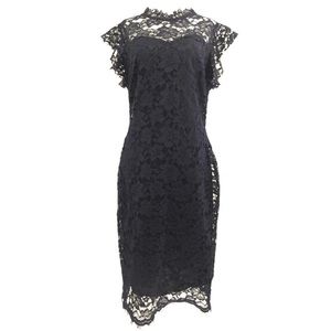 EnFocus Studio Dress Lace Navy Zip Up 12